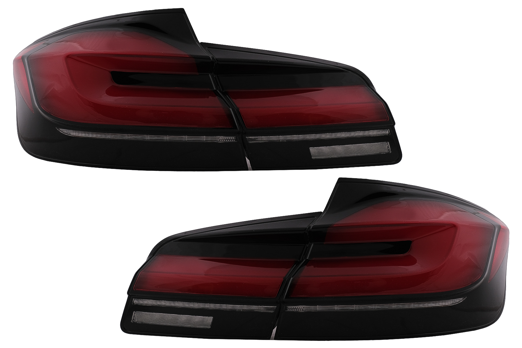 Stopuri LED compatibil cu BMW Seria 5 F10 (2011-2017) Rosu Negru cu Semnal Dinamic LCI G30 Design Stopuri LED compatibil cu BMW Seria 5 F10 (2011-2017) Rosu Negru cu Semnal Dinamic LCI G30 Design