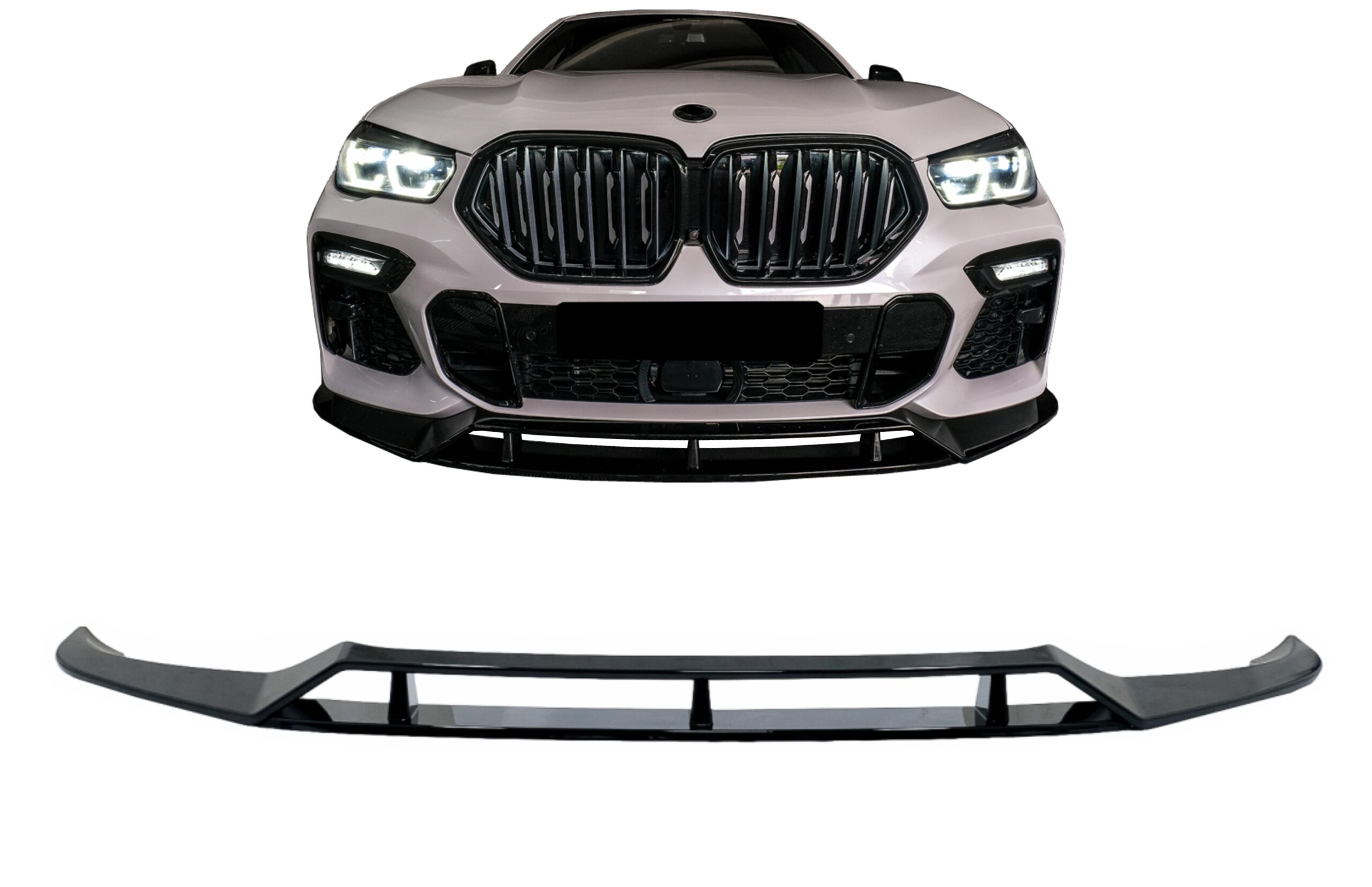Prelungire Bara Fata compatibil cu BMW X6 G06 (2019-2023) Negru Lucios Prelungire Bara Fata compatibil cu BMW X6 G06 (2019-2023) Negru Lucios