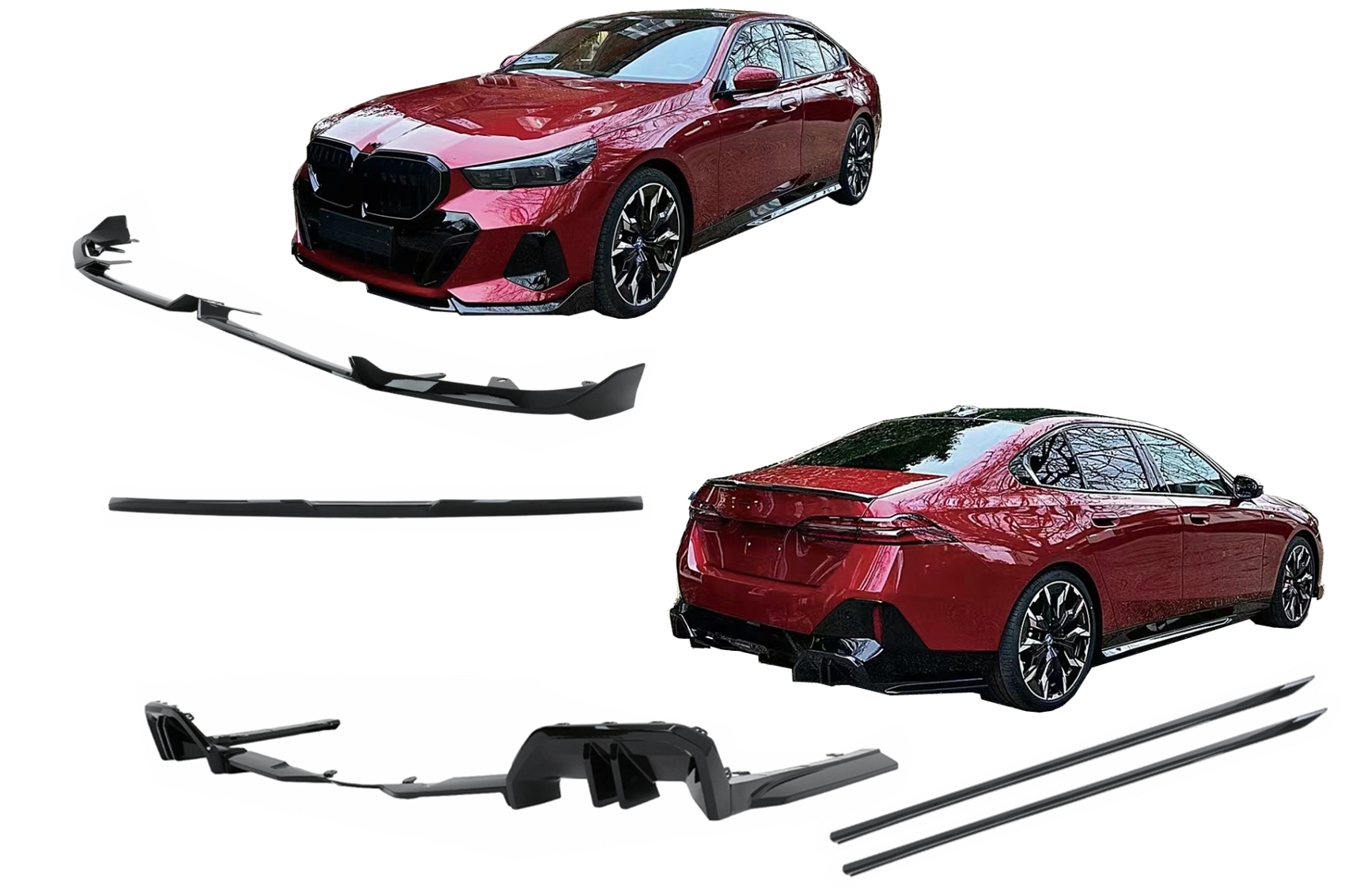 Pachet Exterior Aero compatibil cu BMW Seria 5 G60 M-Tech (2023-) Black Knight Design Negru Lucios Pachet Exterior Aero compatibil cu BMW Seria 5 G60 M-Tech (2023-) Black Knight Design Negru Lucios