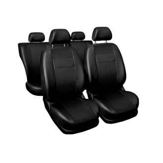 Set huse scaune auto universale fata-spate piele ecologica negru