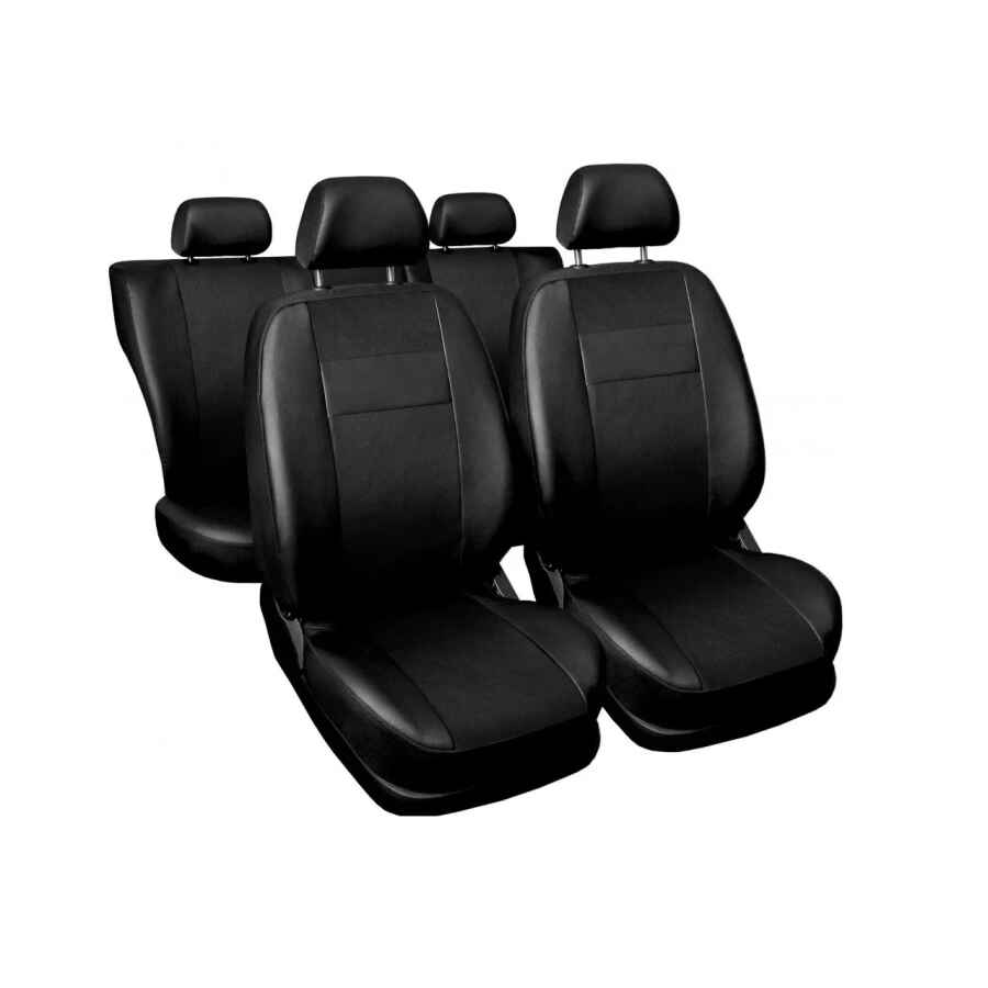 Set huse scaune auto universale fata-spate piele ecologica negru