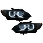 Faruri Xenon Angel Eyes compatibil cu BMW Seria 3 E92 E93 (2006-2010) 3D Negru