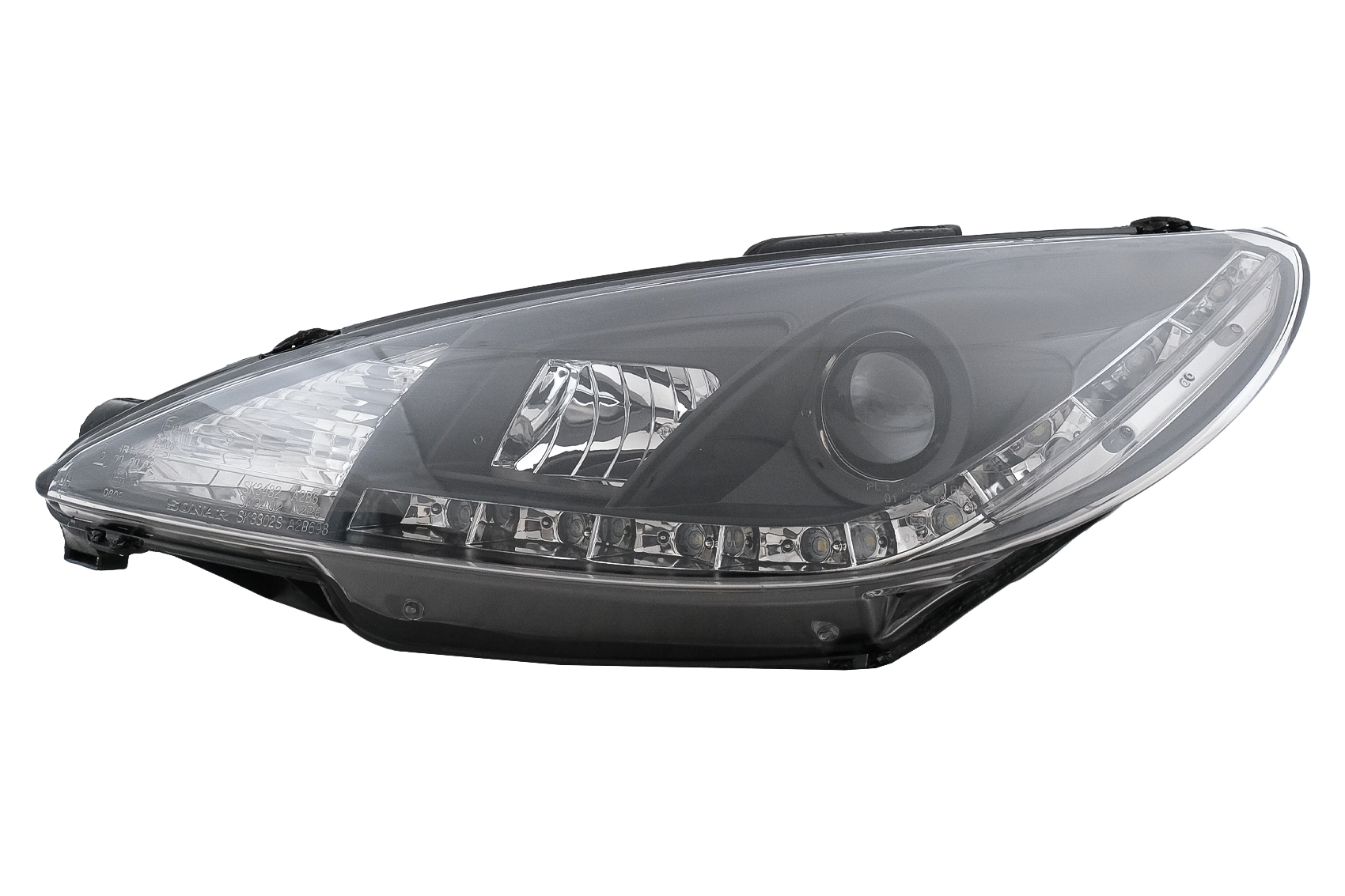Faruri-LED-DRL-compatibil-cu-Peugeot-207-05.2006-06.2012-Negru-1 Faruri LED DRL compatibil cu Peugeot 207 05.2006 06.2012 Negru 1