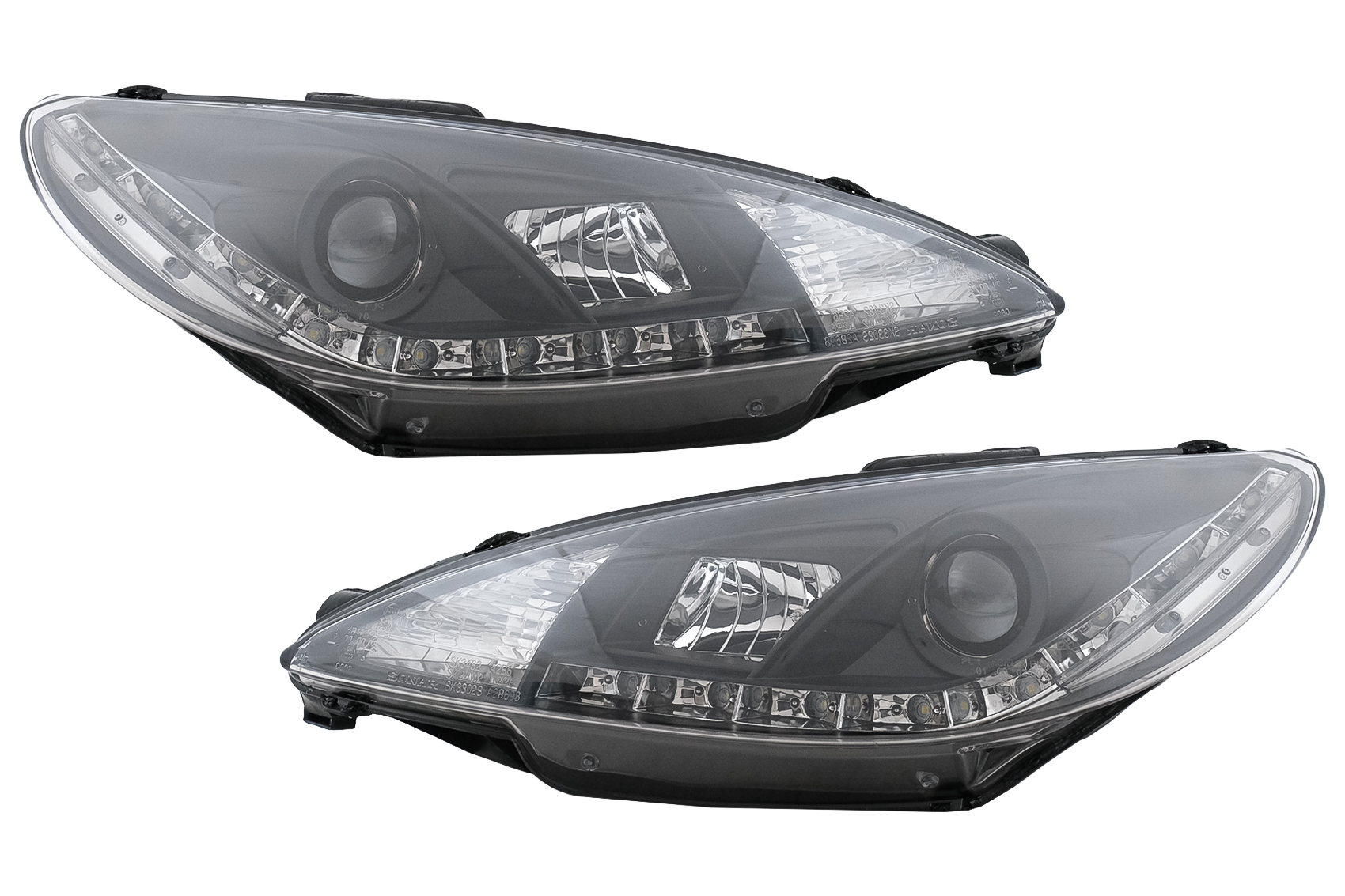 Faruri LED DRL compatibil cu Peugeot 207 (05.2006-06.2012) Negru Faruri LED DRL compatibil cu Peugeot 207 (05.2006-06.2012) Negru