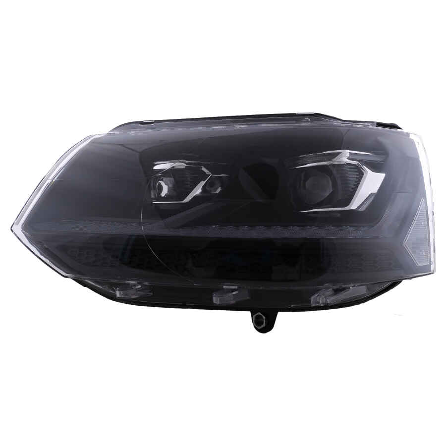 Faruri Full LED compatibil cu VW Transporter Caravelle Multivan T5 Facelift 2010 2015 Negru 2