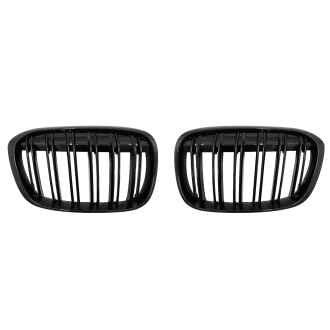 Grile Centrale compatibil cu BMW X1 SUV F48 Pre-LCI (06.2015-2019) Duble Negru Lucios M Design