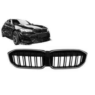 Grile Centrale cu LED compatibil cu BMW 3 Series G20 Sedan G21 Touring (2019-2022 ) Negru Lucios luminate