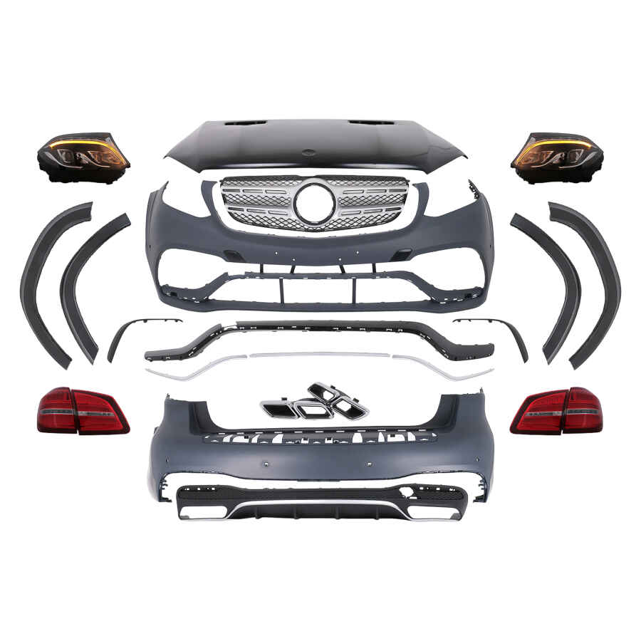 Pachet Exterior Complet compatibil cu Mercedes GL-Class X166 (2012-2016) Conversie la 2016 GL63 Design