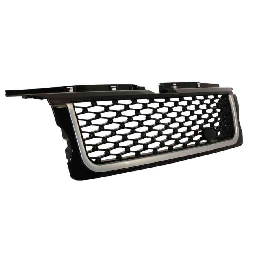 Ansamblu Grila Centrala si Grile Laterale compatibil cu Land Range Rover Sport L320 2005 2008 Autobiography Look Piano Black Edition 2