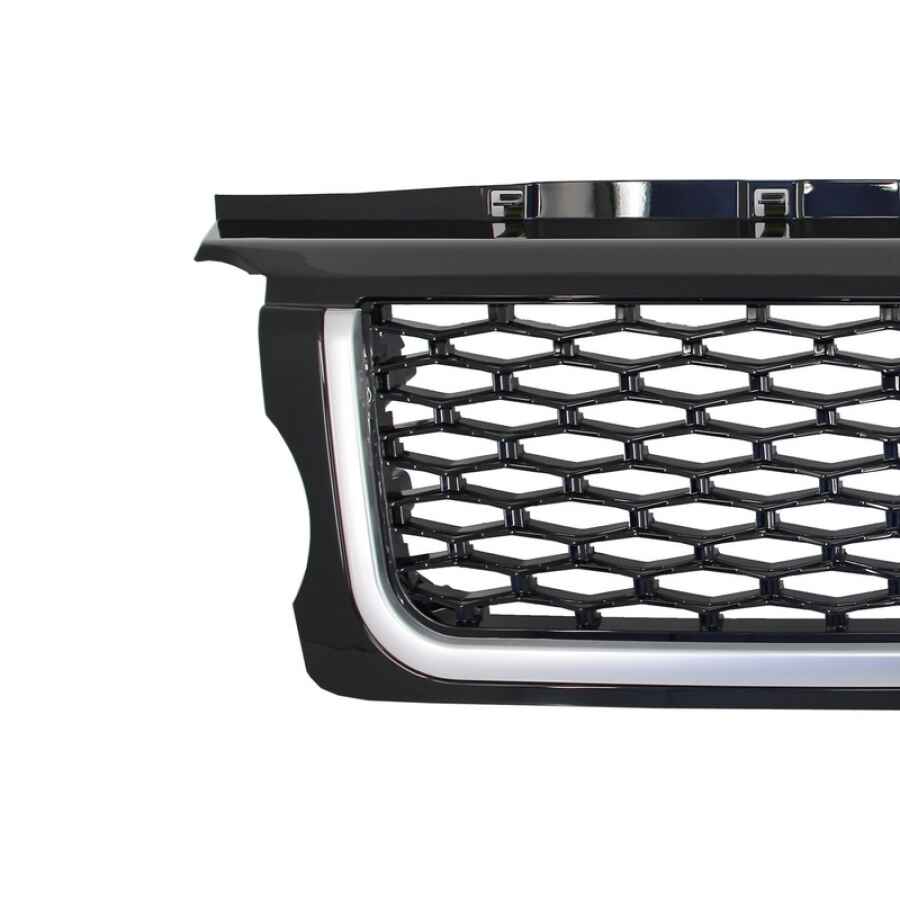 Ansamblu Grila Centrala si Grile Laterale compatibil cu Land Range Rover Sport L320 2005 2008 Autobiography Look Piano Black Edition 3