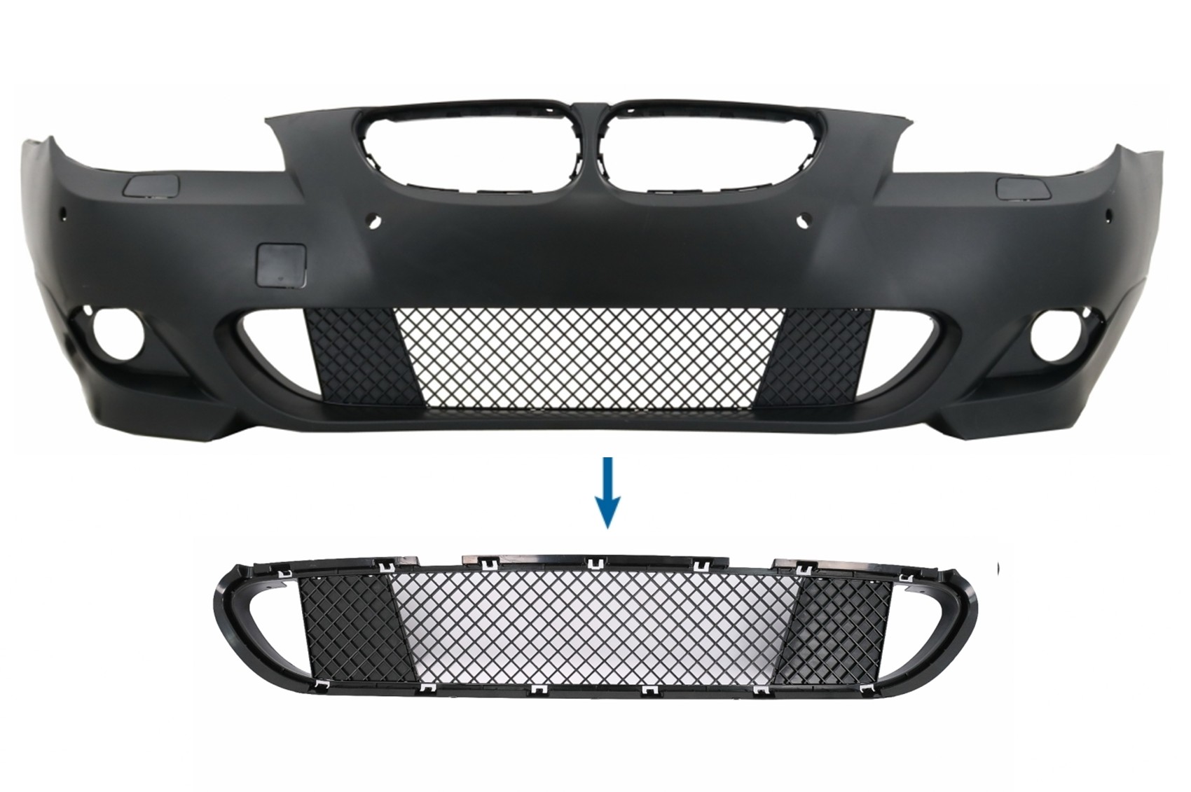 Grila Central Inferioara Bara Fata compatibil cu BMW Seria 5 E60 E61 (2003-2010) M-Tech Grila Central Inferioara Bara Fata compatibil cu BMW Seria 5 E60 E61 (2003-2010) M-Tech