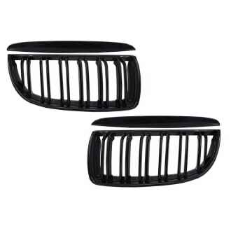 Grile Centrale Duble compatibil cu BMW Seria 3 E90 E91 Pre-LCI (2005-2008) M-Design Negru Lucios