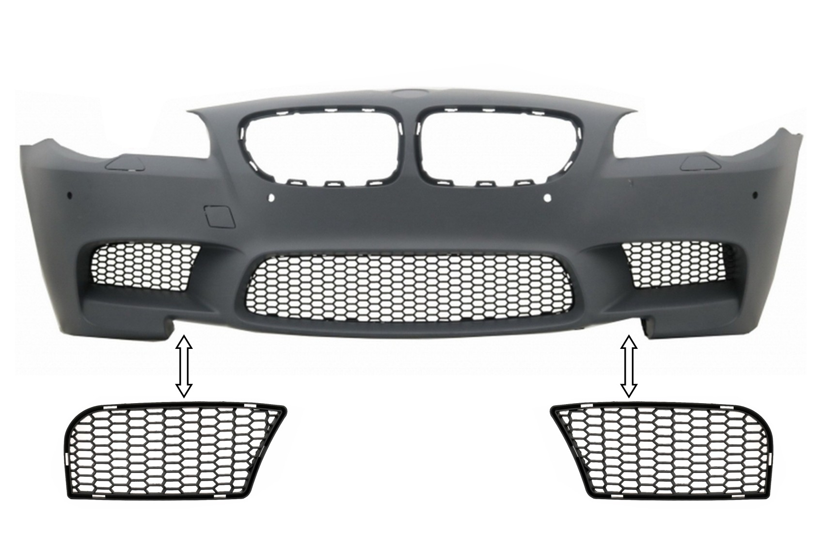 Grile Laterale compatibil cu BMW Seria 5 F10 F11 (2010-2014) pentru bara fata M5 Sport Design Grile Laterale compatibil cu BMW Seria 5 F10 F11 (2010-2014) pentru bara fata M5 Sport Design