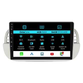Navigatie Android Dedicata Fiat 500 (2007 - 2015)