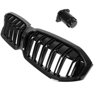 Grile radiator duble M-tech BMW seria 3 G20 G21 FL 2022-2024 negru lucios