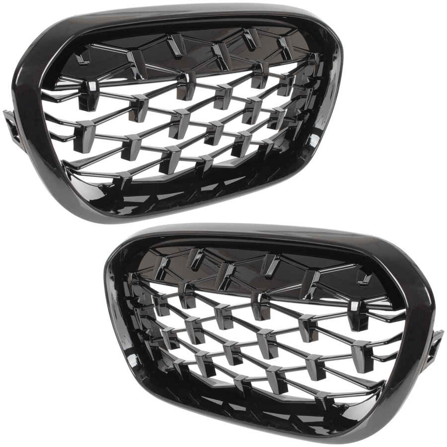 Grile radiator BMW seria 1 F20 F21 FL 2015-2018 diamond negru lucios