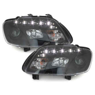 Faruri LED DRL DAYLIGHT compatibil cu VW Touran 1T Caddy (02.2003-10.2006) Negru