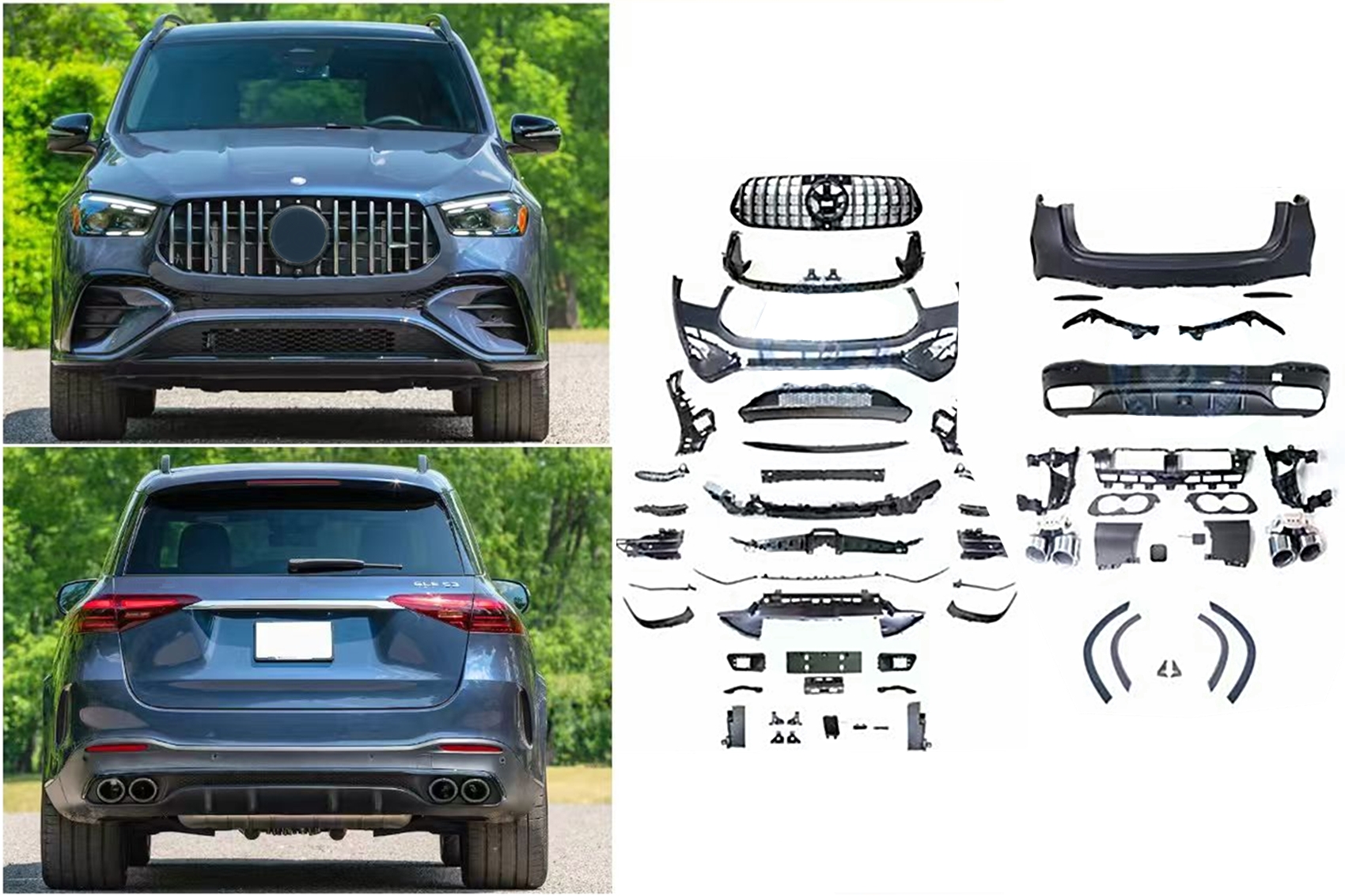 Pachet Exterior Complet compatibil cu Mercedes GLE W167 SUV Sport Line (2019-Up) GLE 63S Design Pachet Exterior Complet compatibil cu Mercedes GLE W167 SUV Sport Line (2019-Up) GLE 63S Design