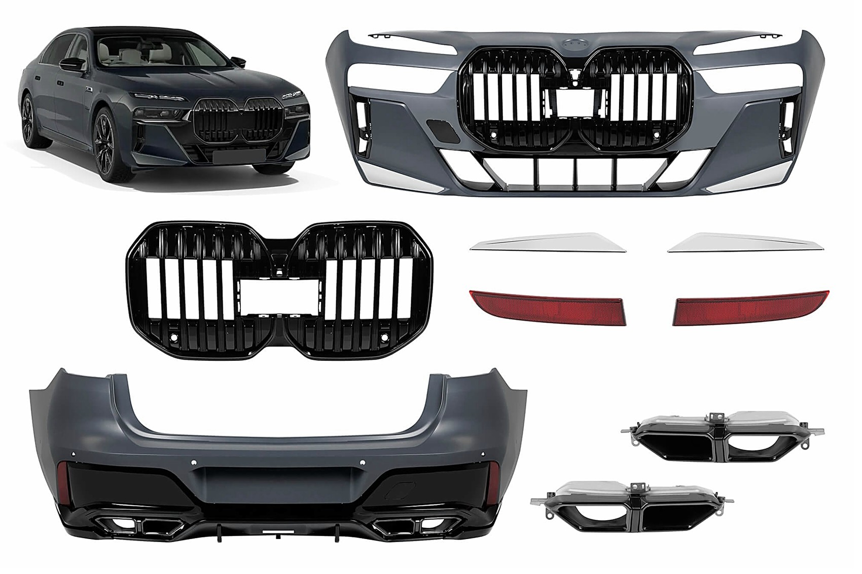 Pachet Exterior compatibil cu BMW Seria 7 G70 (2022-) M Design Pachet Exterior compatibil cu BMW Seria 7 G70 (2022-) M Design