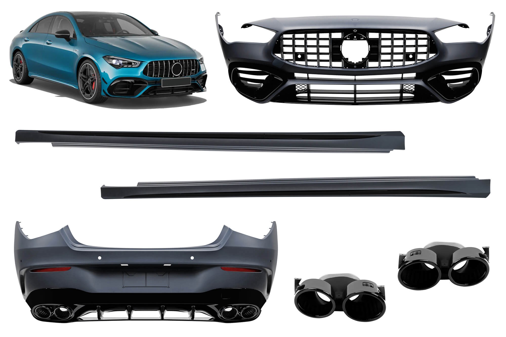 bara-fata Pachet exterior - body kit - Mercedes CLA C118 CLA45 2019-prezent